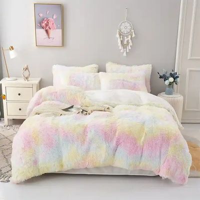 Colorante de corbata azul Gradiente peludo Mink cálido terciopelo ropa de cama de terciopelo para el invierno 500TC regalos
