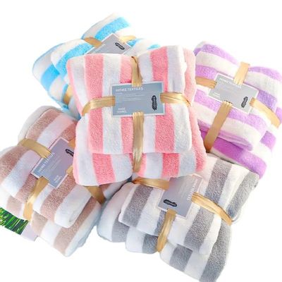 Conjunto de toallas de baño suave y absorbente de microfibra de lana de coral cation para todas las edades