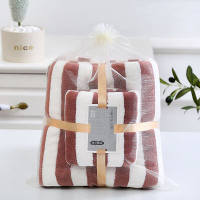 Conjunto de toallas de baño suave y absorbente de microfibra de lana de coral cation para todas las edades