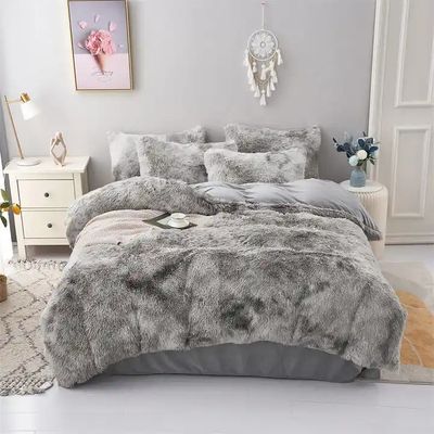 Colorante de corbata azul Gradiente peludo Mink cálido terciopelo ropa de cama de terciopelo para el invierno 500TC regalos