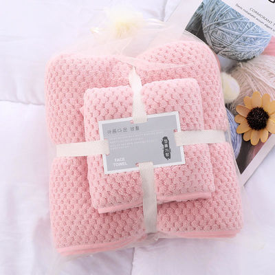Conjunto de toallas de baño suave y absorbente de microfibra de lana de coral cation para todas las edades