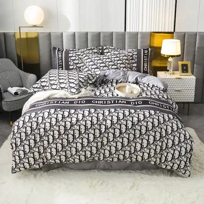 100% de fibra de poliéster regalo de Navidad de lujo 4 piezas Set de ropa de cama para adultos