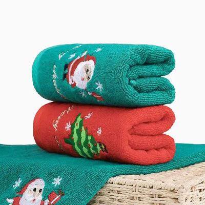 Caja de regalos de Navidad Conjunta de toallas de algodón 100% con diseño de punto y bordados personalizados