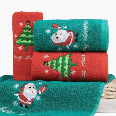 Caja de regalos de Navidad Conjunta de toallas de algodón 100% con diseño de punto y bordados personalizados