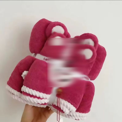 Absorción de agua súper fuerte para el hogar Set de toallas de baño para bebés Conjunto de terciopelo de coral con patrón de dibujos animados