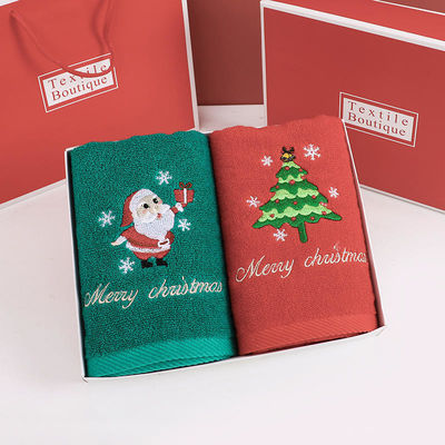Set de toallas de mano bordadas de Navidad Toallas de baño de algodón 100% en caja de regalo para todos