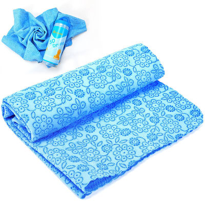 Toalla de PVA azul claro 3D de secado rápido para desvanecerse fácilmente las arrugas y frotar el cabello con baño multifunción