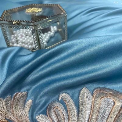 125gm bordado de seda lavada 4pcs ropa de cama conjuntos tamaño rey colecciones de estilo europeo