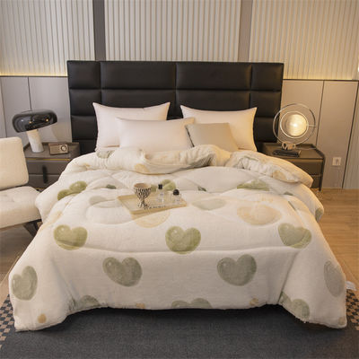 Logotipo personalizado Sábana de cama Sábana de terciopelo bordado cálido Sábana gruesa de invierno Sábana de peluche lista
