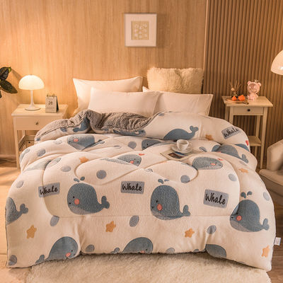 Logotipo personalizado Sábana de cama Sábana de terciopelo bordado cálido Sábana gruesa de invierno Sábana de peluche lista