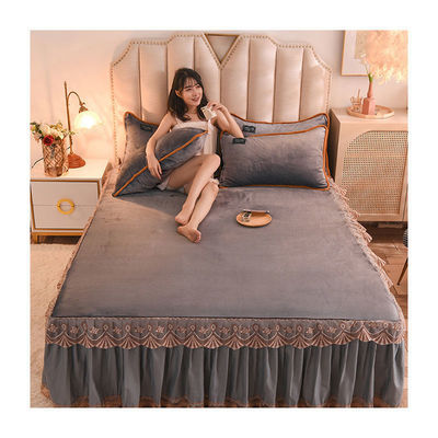 Comodidad para niños y adultos Fleece Flannel Camisa de cama Conjunto de Impresión Floral Doble Capas de Cama