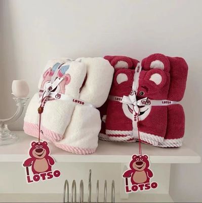 Super Fuerte Absorción de Agua de Coral Veludo Toallita de baño Set 2PCS Set para regalos de boda