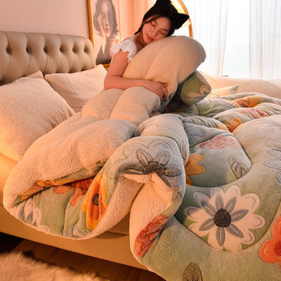 Estilo moderno súper suave cálido acogedor Tejido de poliéster tela King tamaño de ropa de cama ajustada