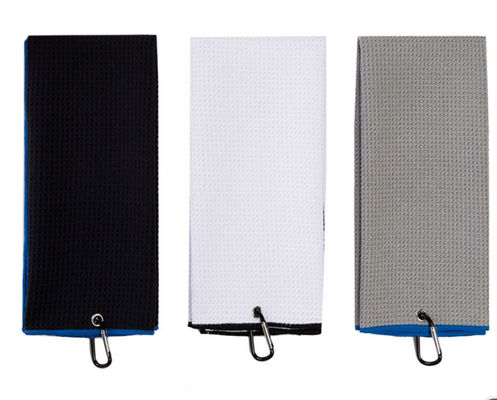 Toalla de golf de microfibra con diseño de gofres y gancho 30*50cm/40*60cm