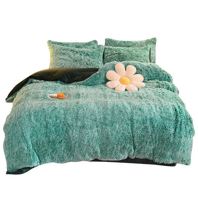 Color del arco iris lujoso Shaggy súper suave cálido visón terciopelo cristal de terciopelo ropa de cama