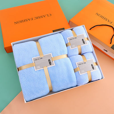Conjunto de ropa de cama personalizado diseños de lana de coral gruesa suave absorbente de toalla facial conjunto de baño