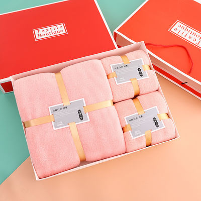 Conjunto de ropa de cama personalizado diseños de lana de coral gruesa suave absorbente de toalla facial conjunto de baño