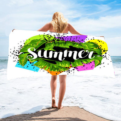 Impresión de dibujos animados personalizables Toalla de playa y diseño de mujer suave ideal para el día a día