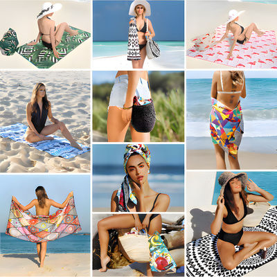Impresión de dibujos animados personalizables Toalla de playa y diseño de mujer suave ideal para el día a día