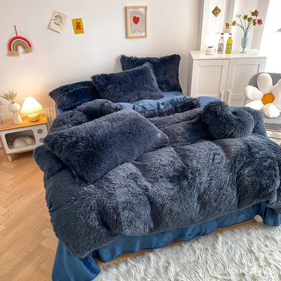 Lujo de Navidad Shaggy súper suave Mink cálido de terciopelo Cama de cama para el otoño invierno