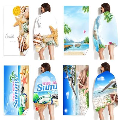 Impresión de dibujos animados personalizables Toalla de playa y diseño de mujer suave ideal para el día a día