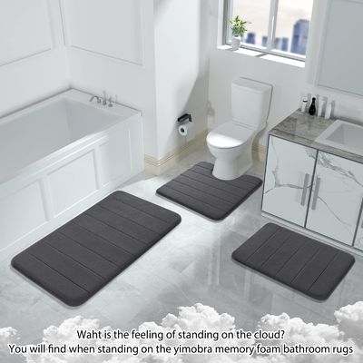 Confortable y duradero Rectángulo Memoria de espuma de la alfombra de baño 3pcs alfombras de piso de baño