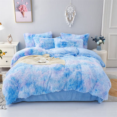 Colorante de corbata azul con gradiente de lujo Shaggy Duvet Set de ropa de cama con 133x72 densidad de tela