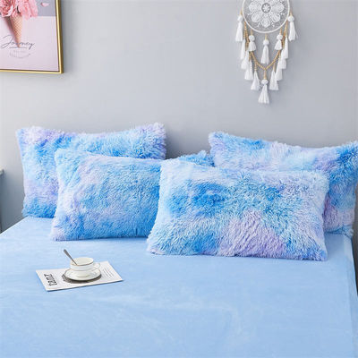 Colorante de corbata azul con gradiente de lujo Shaggy Duvet Set de ropa de cama con 133x72 densidad de tela