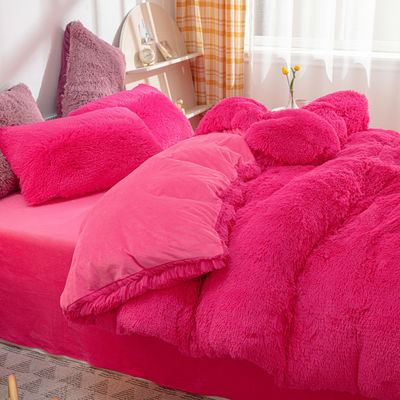 Estilo de princesa Navidad personalizada lujosa Shaggy flanell ropa de cama cálida para el otoño invierno