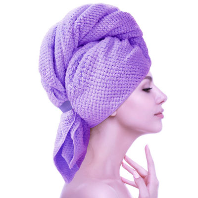 Secador de cabello para mujeres de gran tamaño Banda elástica Toalla de microfibra envolvente con patrón de color sólido