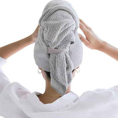 Secador de cabello para mujeres de gran tamaño Banda elástica Toalla de microfibra envolvente con patrón de color sólido