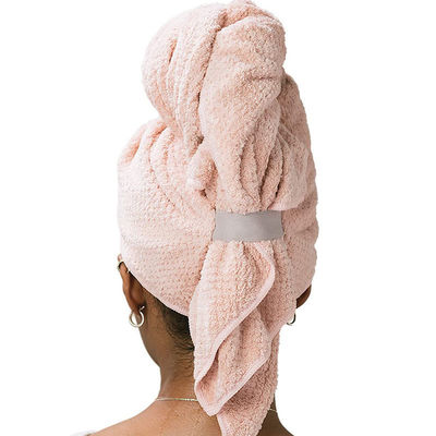 Secador de cabello para mujeres de gran tamaño Banda elástica Toalla de microfibra envolvente con patrón de color sólido