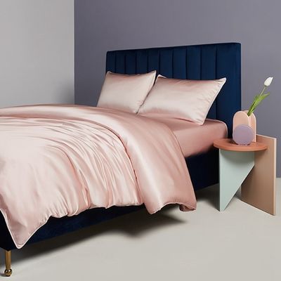 128x68 Densidad de tejido 100% de seda pura Satin Set de cubierta de edredón para ropa de cama de hotel de lujo