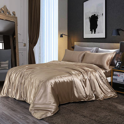 128x68 Densidad de tejido 100% de seda pura Satin Set de cubierta de edredón para ropa de cama de hotel de lujo