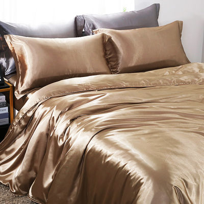 128x68 Densidad de tejido 100% de seda pura Satin Set de cubierta de edredón para ropa de cama de hotel de lujo