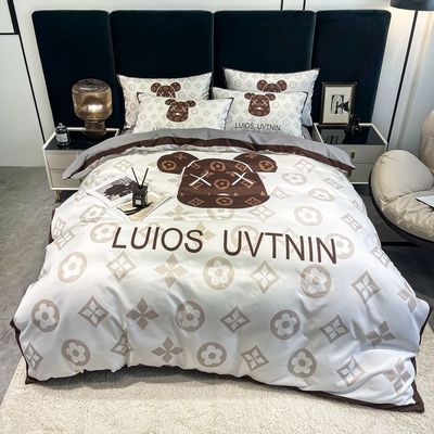 50 Cuenta de tejidos de algodón cepillado 4 en 1 Set de ropa de cama Blanco King Size Sillón de cama