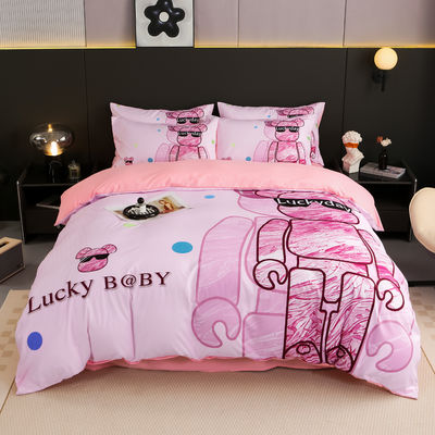 50 Cuenta de tejidos de algodón cepillado 4 en 1 Set de ropa de cama Blanco King Size Sillón de cama