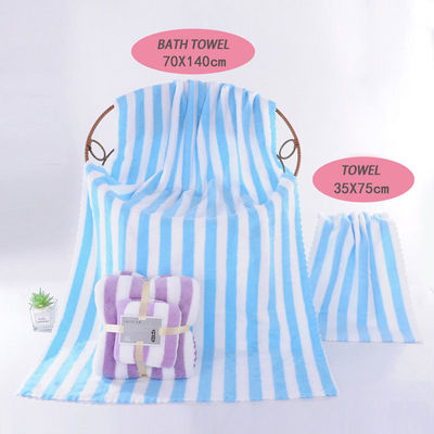 Toalla de baño de lana de coral absorbente de dos piezas para rosa azul verde púrpura o marrón
