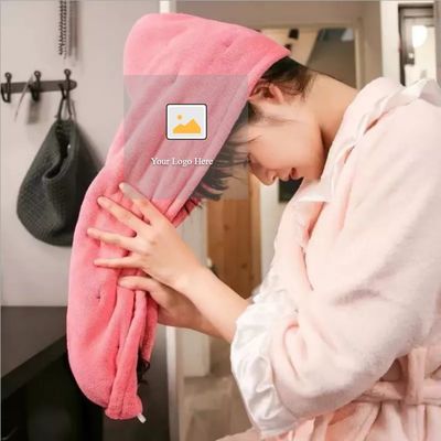 Toalla para el cabello de microfibra de secado rápido de lujo para niñas mujeres Toalla de turbante para el cabello personalizada
