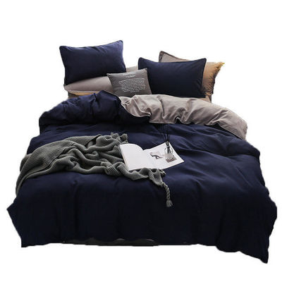 King size ropa de cama de lujo de color sólido lino y microfibra confortante estilo europeo