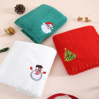 Acompañado por regalo a mano Toalla de Navidad suave y absorbente en terciopelo de coral para el año