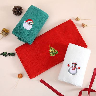 Acompañado por regalo a mano Toalla de Navidad suave y absorbente en terciopelo de coral para el año