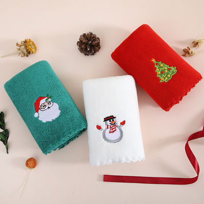 Acompañado por regalo a mano Toalla de Navidad suave y absorbente en terciopelo de coral para el año