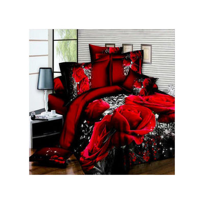 Inicio Color personalizado Microfibra Cubierta cubierta de cama sábanas de cama Conjunto con Impresión Digital