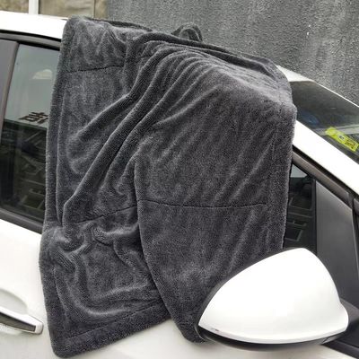 Tejido de limpieza de automóviles de microfibra rectangular de doble capa toalla absorbente para lavado de automóviles