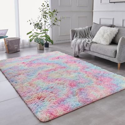 Alfombras de área personalizadas para el salón Casa Decorativa Alfombra de piso esponjoso Alfombra de corbata teñida alfombra gris claro