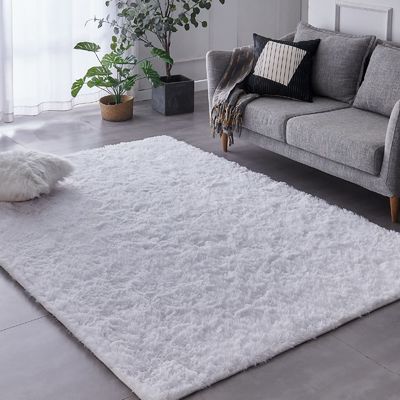 Alfombras de área personalizadas para el salón Casa Decorativa Alfombra de piso esponjoso Alfombra de corbata teñida alfombra gris claro