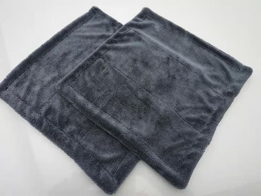 Tejido de limpieza de automóviles de microfibra rectangular de doble capa toalla absorbente para lavado de automóviles