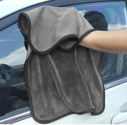 Tejido de limpieza de automóviles de microfibra rectangular de doble capa toalla absorbente para lavado de automóviles