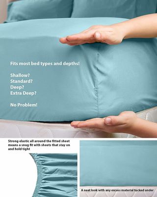 Crear un dormitorio acogedor con suave 1800tc algodón egipcio hogar 6 piezas de color sólido ropa de cama